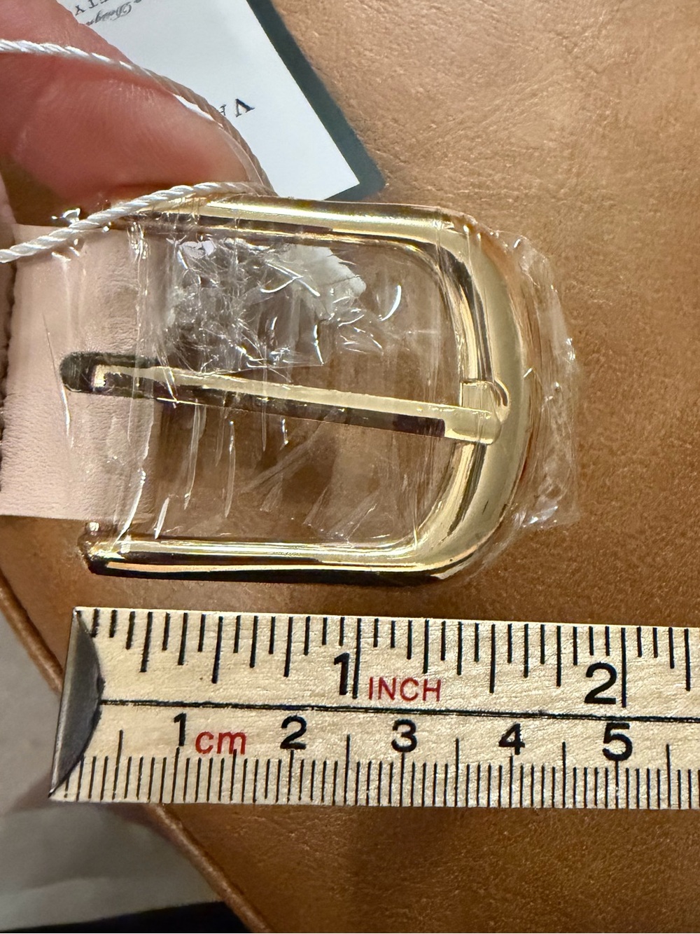 🤎VATAN Eco Friendly Nude Studded Belt w/ Gold Hardware. Measurements in photos - Picture 10 of 14